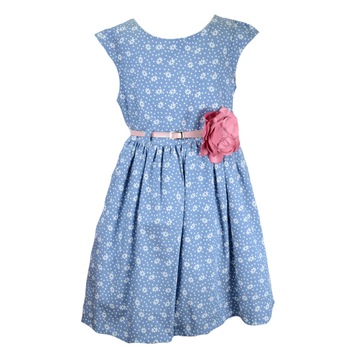 Rochita eleganta pentru fete Mini Junior RM-12, Albastru, 116 cm Rochita eleganta pentru fete Mini Junior RM-12, Albastru, 116 cm