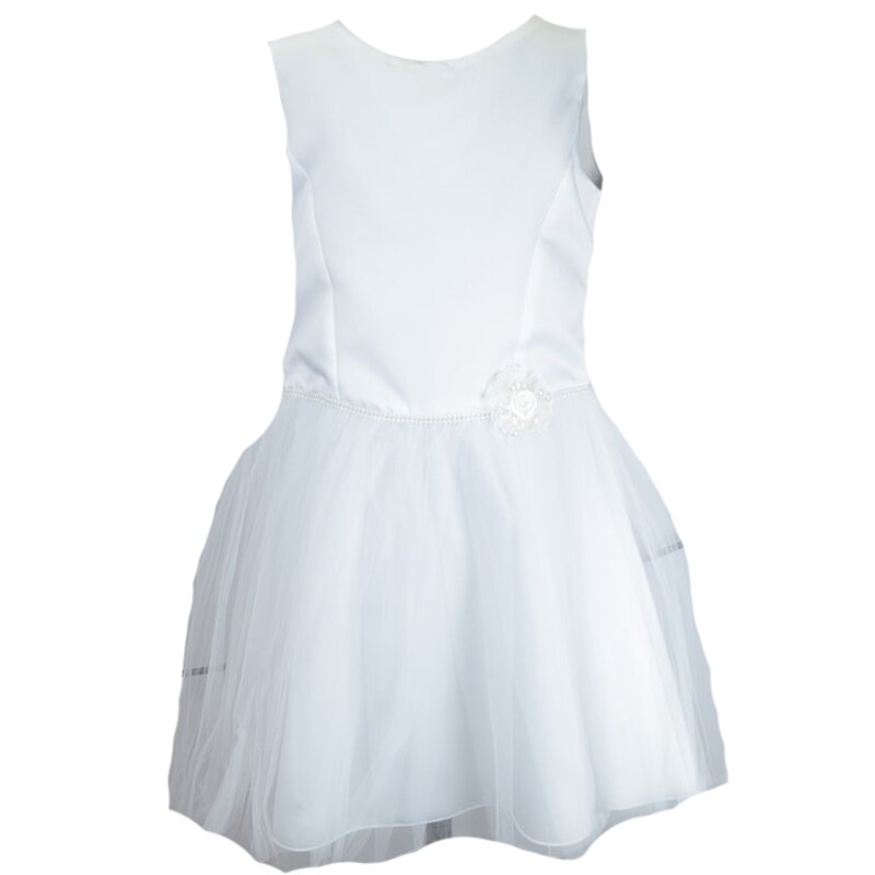 Rochita eleganta pentru fete Mini Junior RM-15, Alb, 134 cm