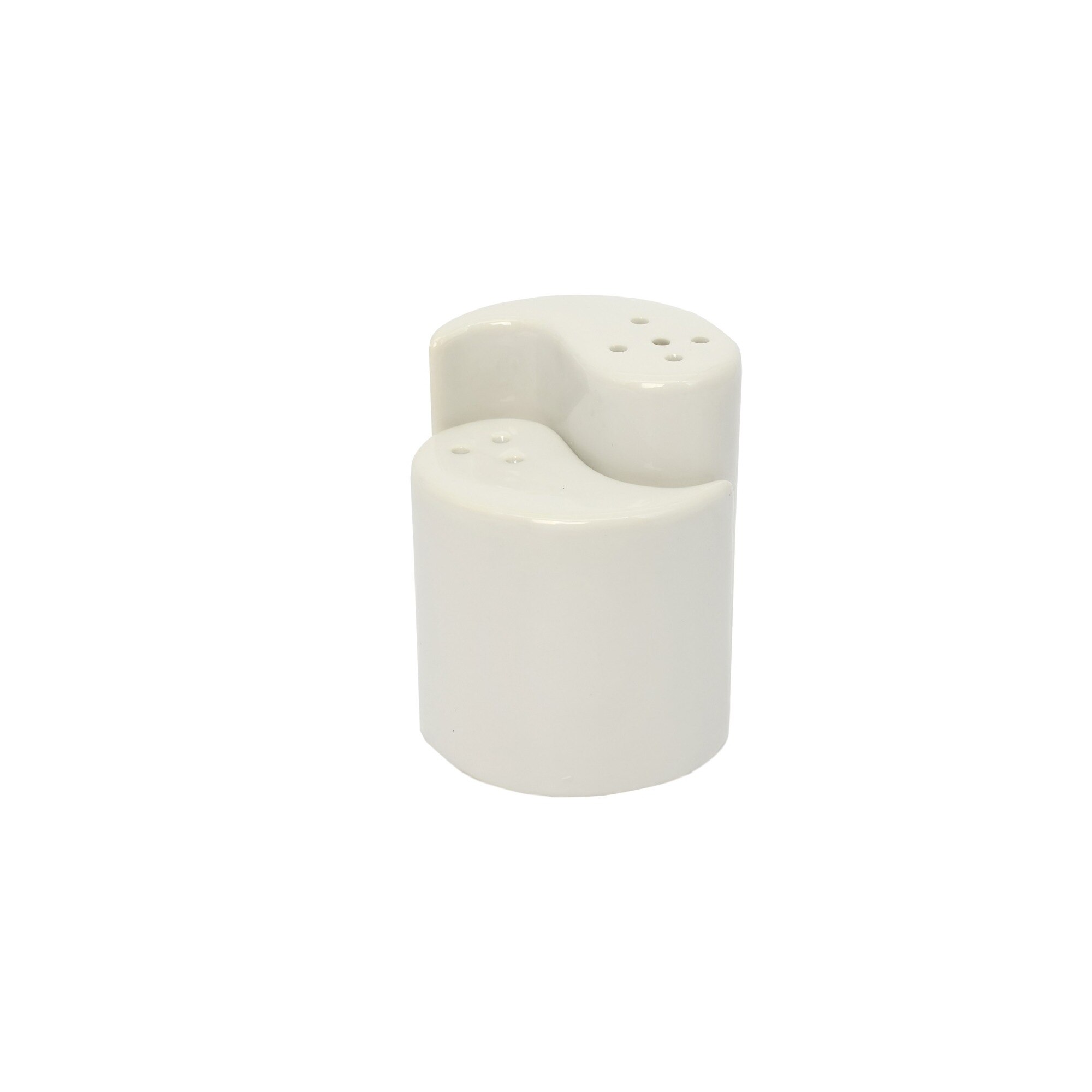 Set 2 Solnite Portelan Sare/Piper Alpina, 7.5x7x8.5 cm, Alb