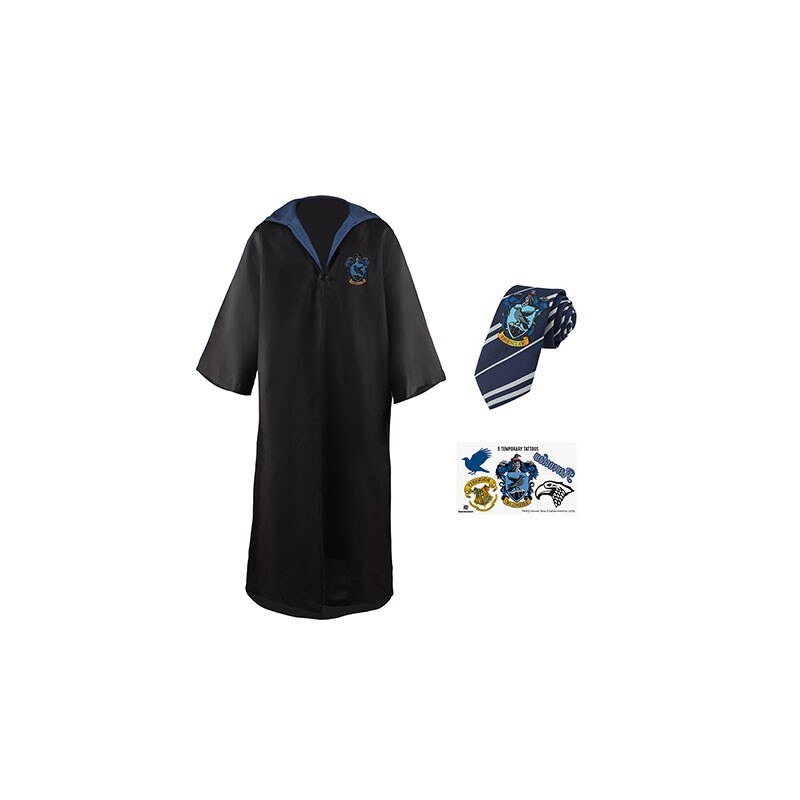 Set Roba Harry Potter Ravenclaw XS - Pentru Copii + Cravata + 5 Tatuaje, Multicolor