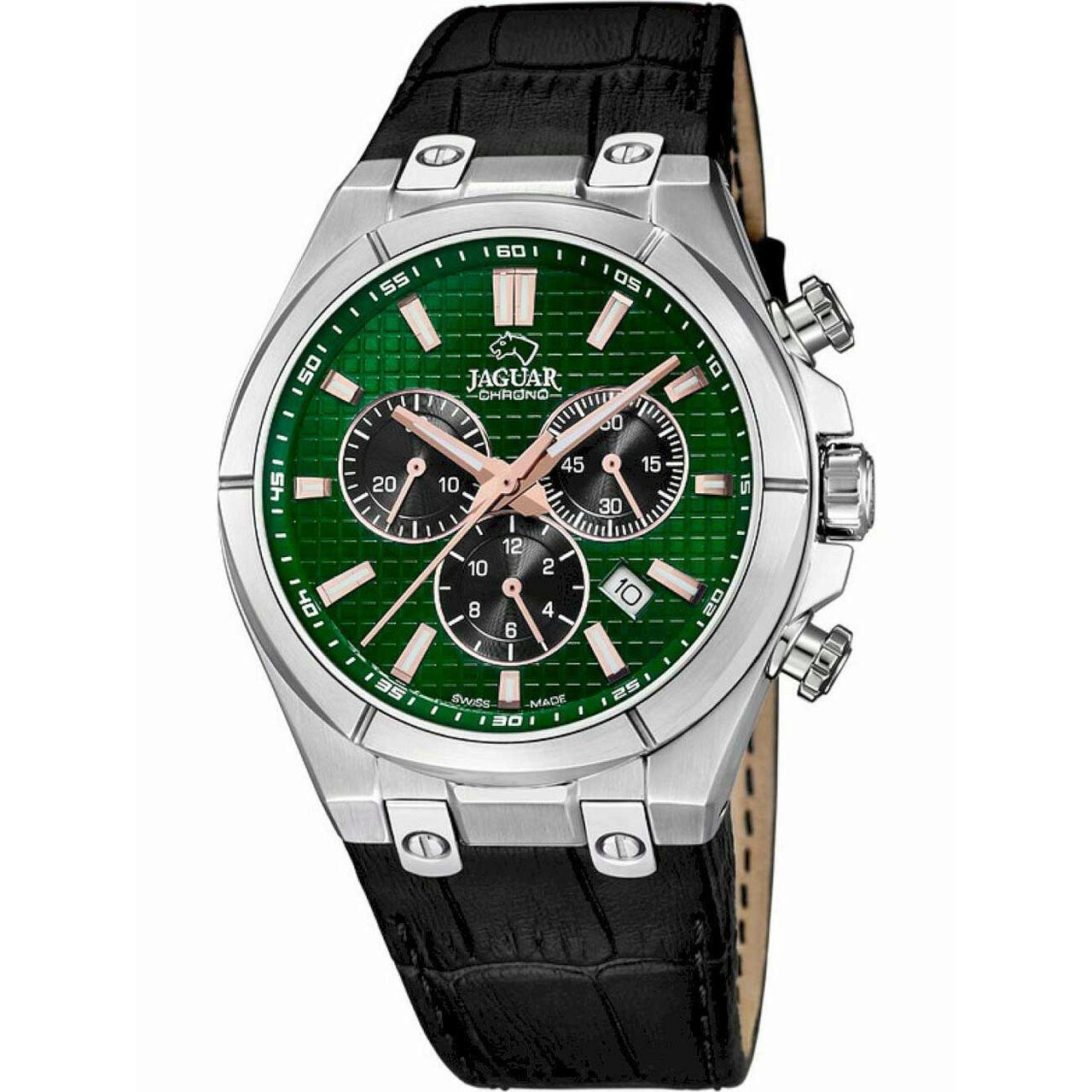 Ceas barbatesc Jaguar J696/3, Quartz, 44mm, 10ATM, Argintiu