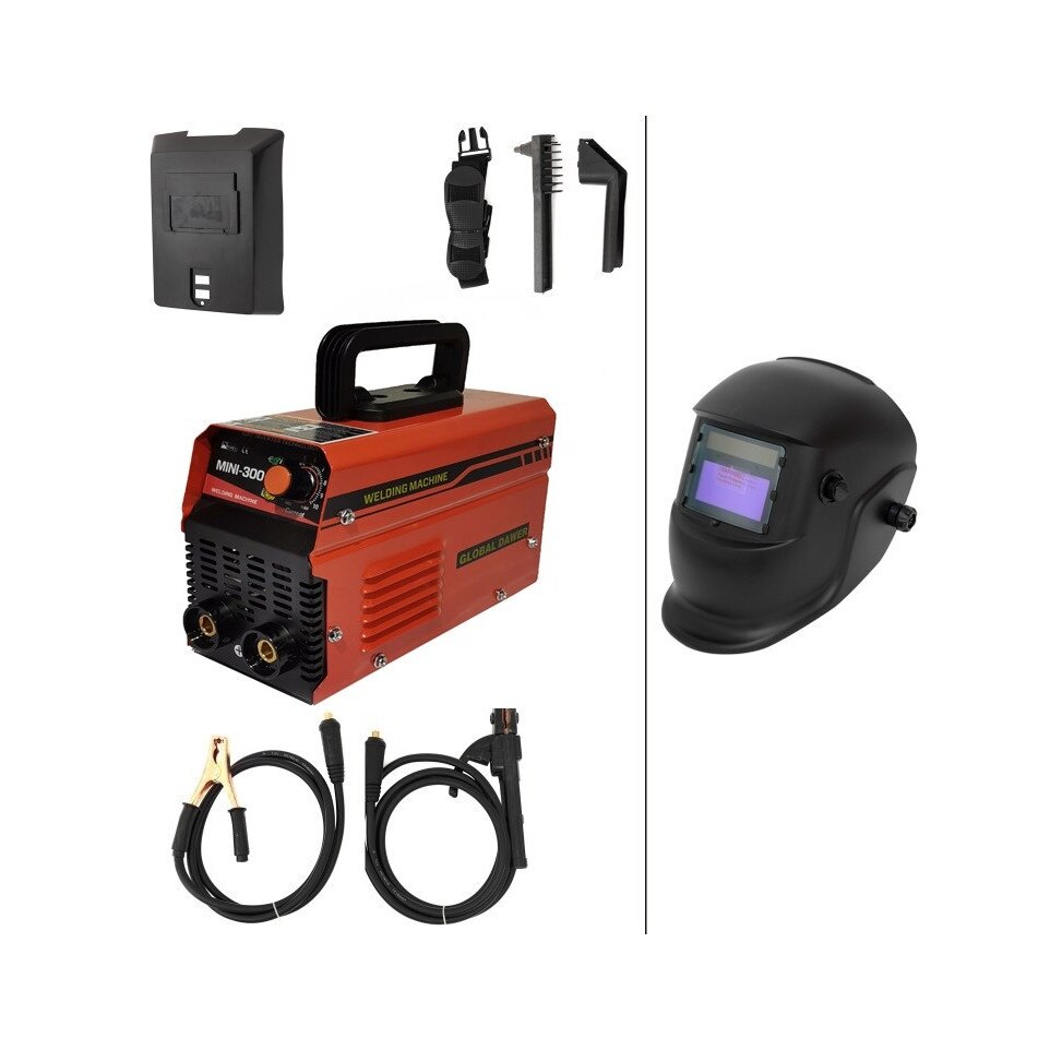 Invertor de sudura Global Dawer Mini 300, 300A, 2.5mm - 4mm cu masca de sudura heliomata