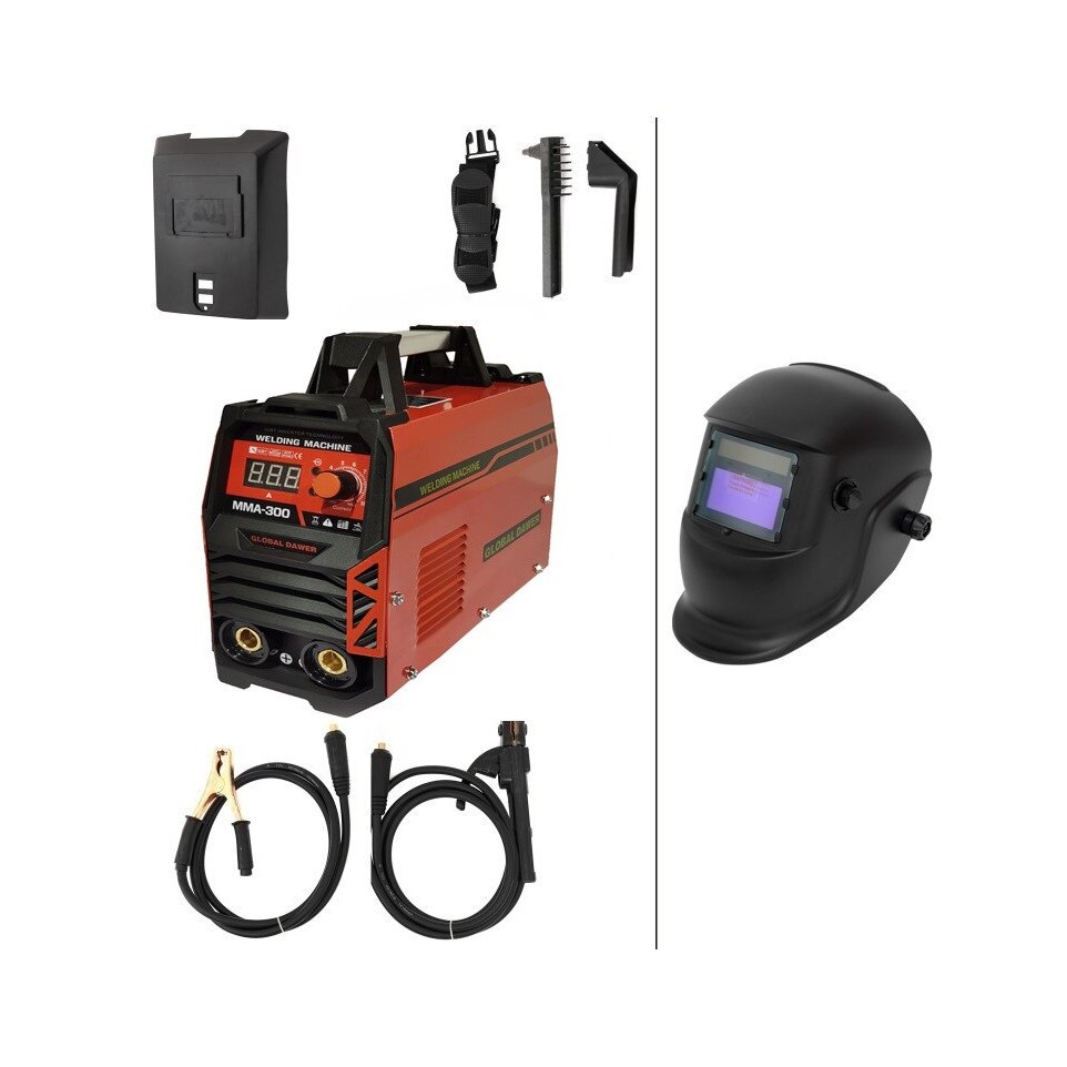 Invertor de sudura MMA, Global Dawer, 300 A, 2.5mm - 4mm cu masca de sudura heliomata