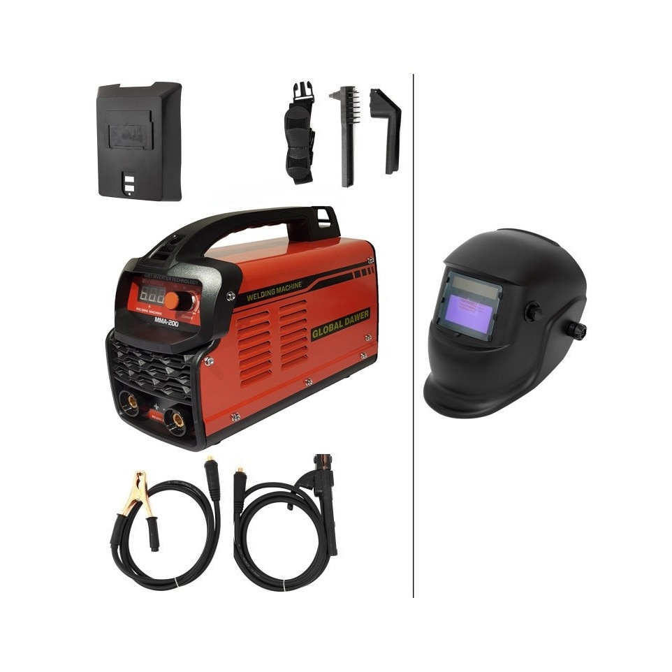Invertor de sudura MMA, Global Dawer, 200 A, 2mm - 3.2mm cu masca de sudura heliomata
