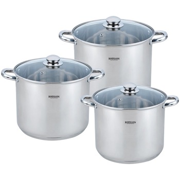 Set oale 6 piese Bohmann inox, (11.3L,13.6L,16.3L), inductie, fund 5 straturi Set oale 6 piese Bohmann inox, (11.3L,13.6L,16.3L), inductie, fund 5 straturi