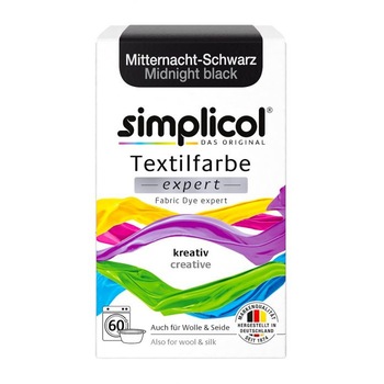 Vopsea pentru textile, Simplicol Expert, negru-miezul noptii, 150 gr Vopsea pentru textile, Simplicol Expert, negru-miezul noptii, 150 gr