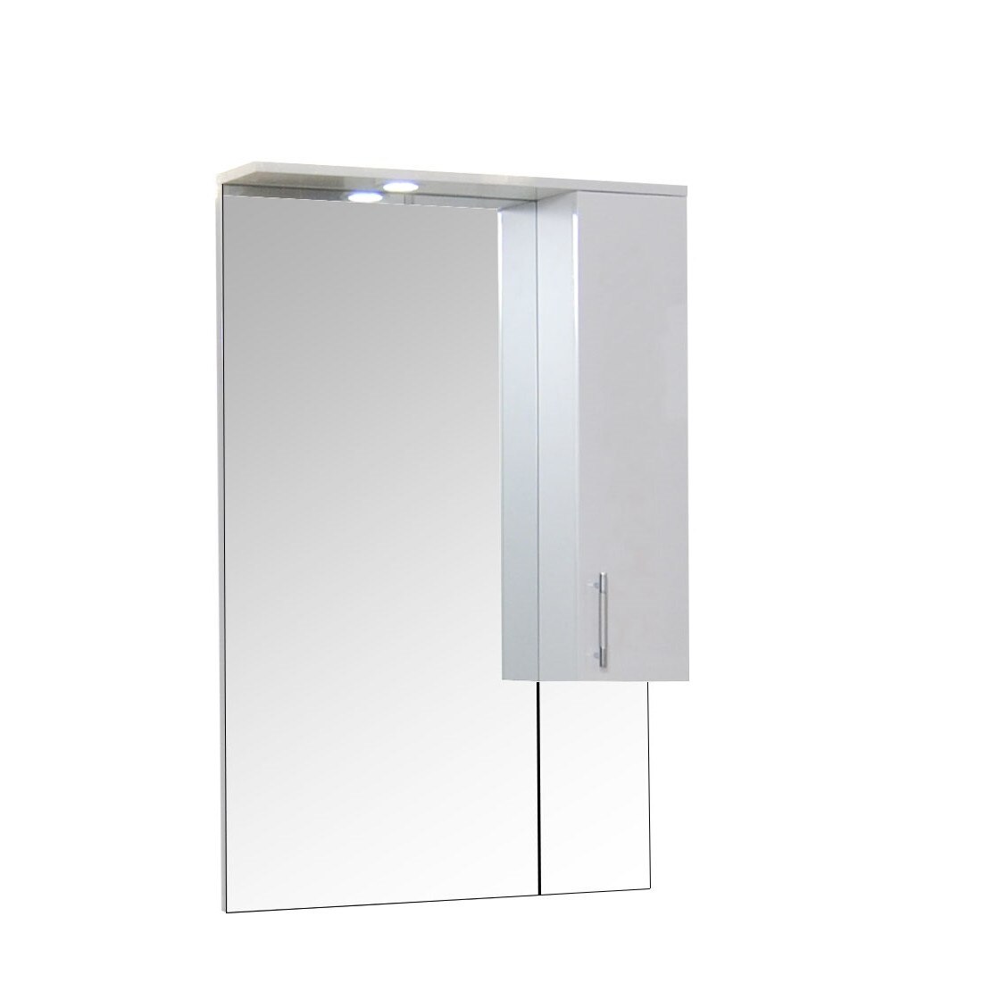 Oglinda cu iluminare si dulap Badenmob , 65x101x14cm ,Alb