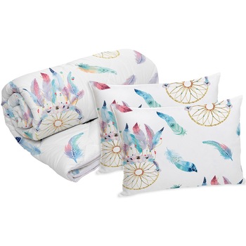 Set Alcam 2 perne microfibra 50x70 cm si pilota matlasata 180x200 cm, Dream Catcher Set Alcam 2 perne microfibra 50x70 cm si pilota matlasata 180x200 cm, Dream Catcher