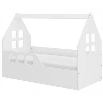 Pat tip casuta pentru copii NOVOKIDS™ MAGIC LITTLE HOUSE, 160x80 CM, Set cu Saltea din Spuma MATSEN® 10 CM Inclusa, Somiera Sistem FLEX, Protectie Laterala Stanga, Coborare Prin Dreapta Pat tip casuta pentru copii NOVOKIDS™ MAGIC LITTLE HOUSE, 160x80 CM, Set cu Saltea din Spuma MATSEN® 10 CM Inclusa, Somiera Sistem FLEX, Protectie Laterala Stanga, Coborare Prin Dreapta