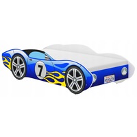 pat tip masinuta pentru copii novokids corvette 160x80 cm set cu saltea din spuma matsen 10 cm inclusa somiera sistem flex cu protectii laterale albastru imagen 10_0_
0
