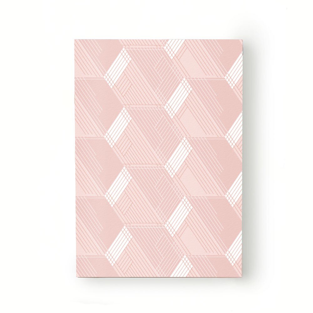 Caiet tip Agenda Heartwork cu muchie cusuta, Geometric hexagon roz, Latime 140 mm x Inaltime 200 mm