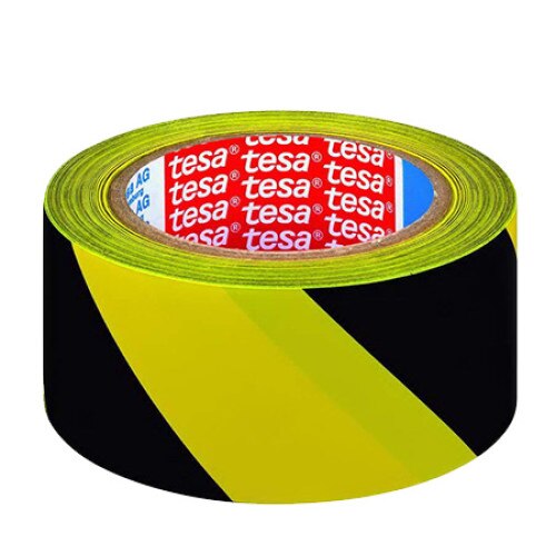 Banda adeziva marcare, Profi Tools, galben/negru, 50mm / 33m