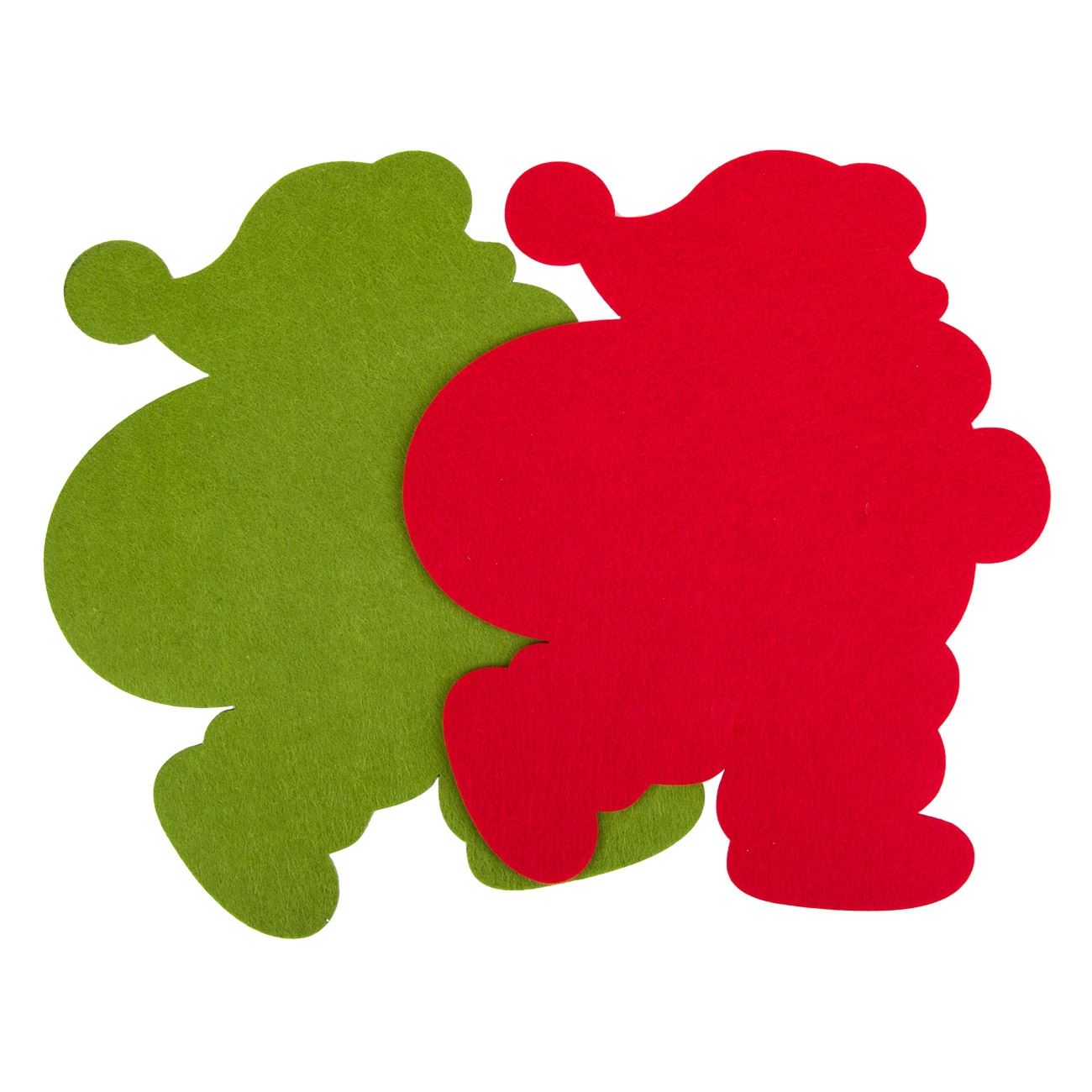 Set Suport Farfurii, New Line, 2 Buc, model cu Mos Craciun, 35 cm, Rosu/Verde