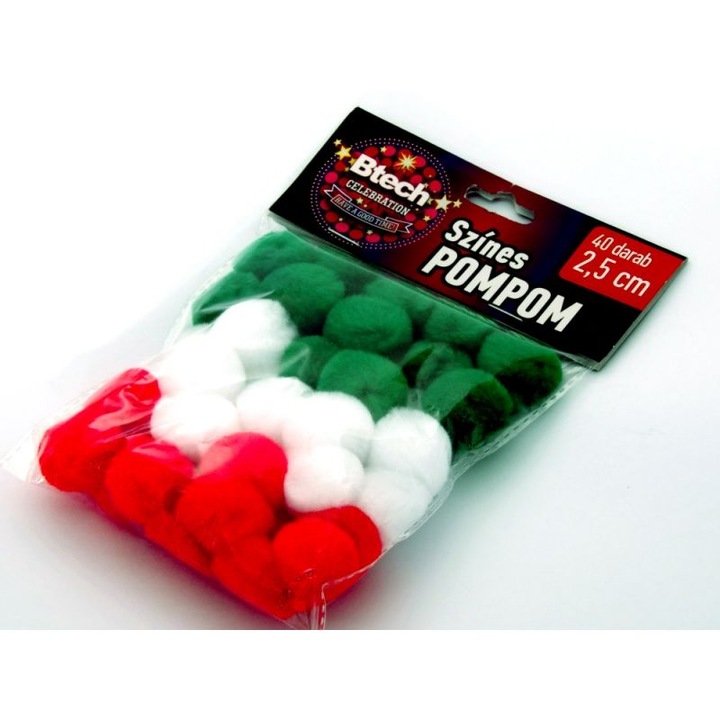 Btech Karácsonyi akril pompom 40 db 2,5 cm