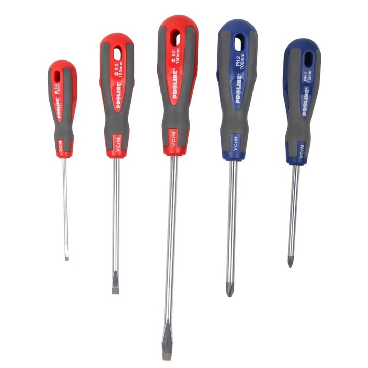 Комплект отвертки Profi Tools, CR-VA-MO, мека дръжка, 5 броя
