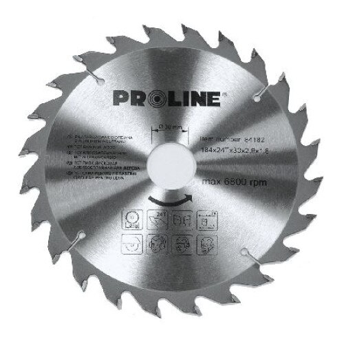Disc circular pentru lemn cu dinti vidia, Profi Tools, 184mm / 24D