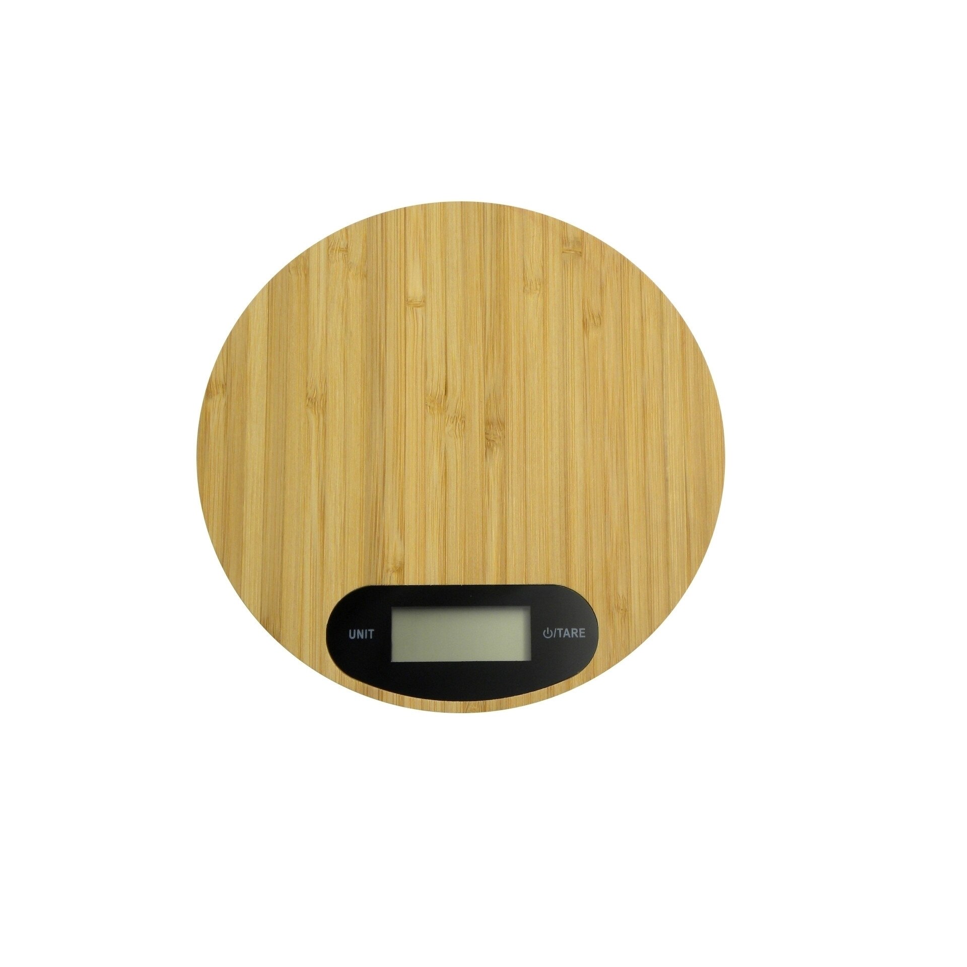 Cantar de bucatarie rotund din bambus 5kg 18,5x18,5cm, Geko GH03003