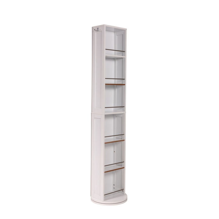 Tendance Fürdőszoba forgószekrény, 6 polc, MDF, 36 x 170 cm, Fehér