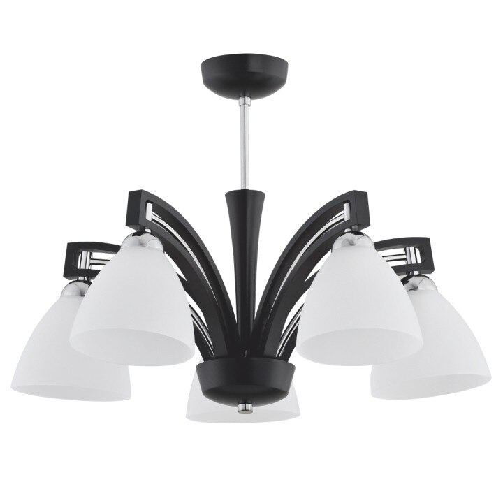 Lustra Magnat 5, 5 x E27, crom + wenge + alb, Klausen