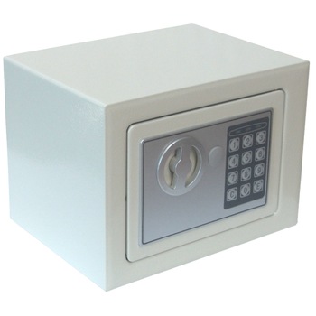Seif electronic incastrabil, otel, 230 x 170 x 170 mm, 4 baterii AA 1.5 V, deblocare cu cheie in caz de urgenta, gri Seif electronic incastrabil, otel, 230 x 170 x 170 mm, 4 baterii AA 1.5 V, deblocare cu cheie in caz de urgenta, gri