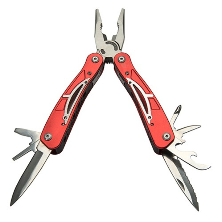 Cleste multifunctional Kronus, 9 functii, 165 mm, rosu