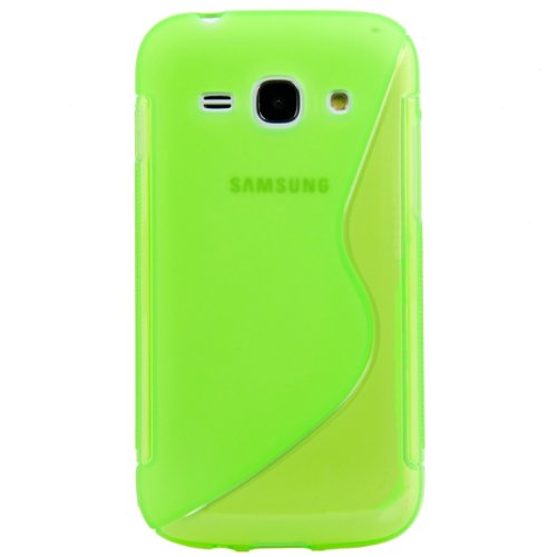 Husa Samsung Galaxy Ace Style G310, S Line, Silicon transparent, verde