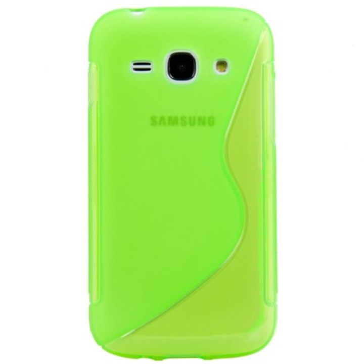 Капак, съвместим с Samsung Galaxy Ace Style G310, S Line, прозрачен силикон, зелен