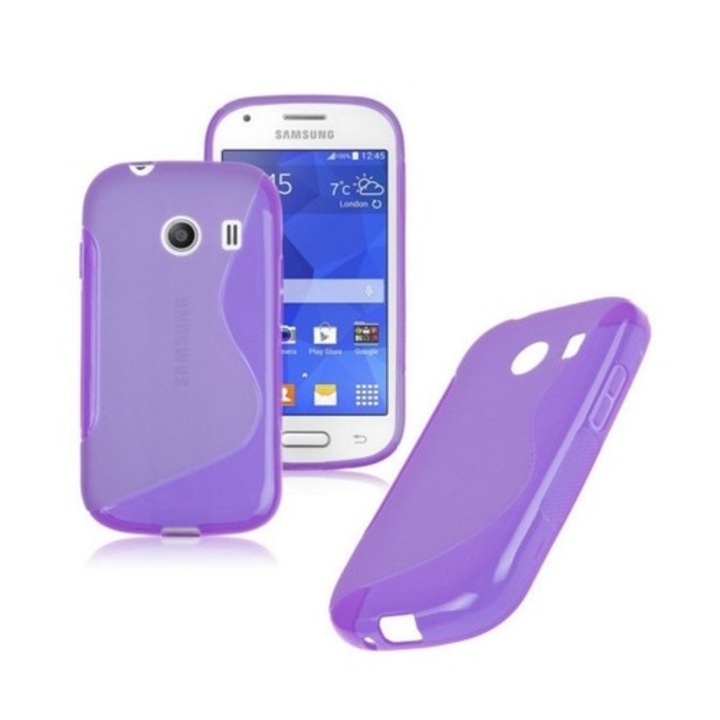 Кейс Съвместим с Samsung Galaxy Ace Style G310, S Line, Прозрачен силикон, лилав