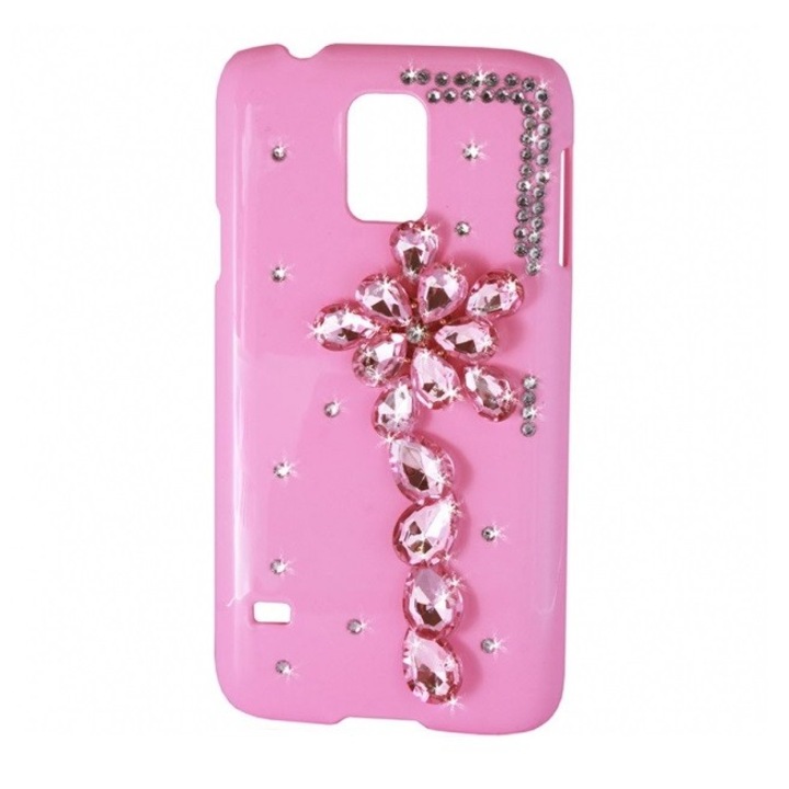 Кейс Съвместим с Samsung Galaxy S5 G900, Diamond case, пластмасов, розов