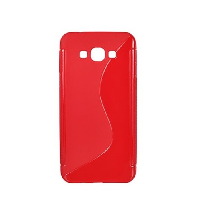 Кейс Съвместим с Samsung Galaxy A8 A800, силиконов, S Line, червен
