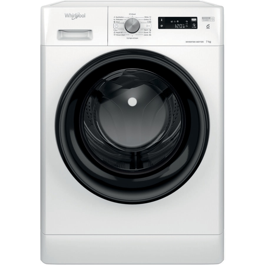 Masina de spalat rufe Whirlpool FFS7238BEE, 7 kg, 1200 rpm, FreshCare+, 6th Sense, Display, Motor inverter, Clasa D
