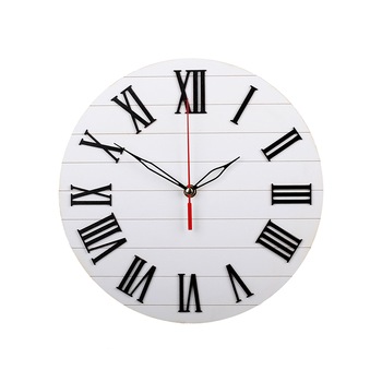 Ceas de perete decorativ alb-negru cu cifre romane 28cm Ceas de perete decorativ alb-negru cu cifre romane 28cm