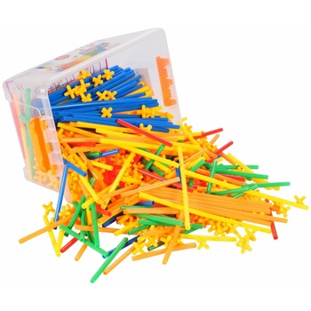 Set de construit MalPlay cu paie, multicolore, 700 buc Set de construit MalPlay cu paie, multicolore, 700 buc