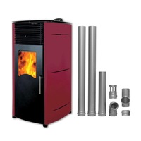 pachet complet pentru incalzire semineu soba pe peleti cu tiraj fortat fornello stela 10 kw include ventilator aer cald aprindere electrica telecomanda recomandat pentru 100 mp bordeaux cu kit de evacuare 25 metri imagen 50_0_
0