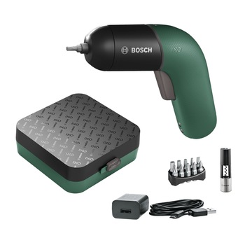 Set de surubelnite cu acumulator, Bosch, IXO 6 Litiu-ion Vino, Verde/Negru