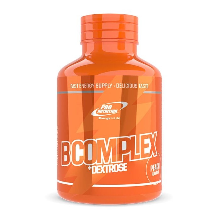 Energizant, B-complex + Dextroza, piersica, 60 tablete masticabile