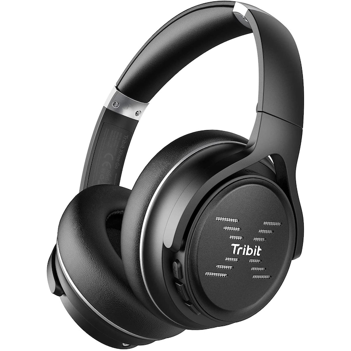 Casti wireless Ows, Bluetooth 5.4, rezistente la apa si transpiratie, negru, 22h autonomie, Over-Ear, Latenta scazuta