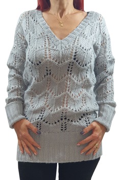 Pulover dama Tally Weijl, tricotat, Gri