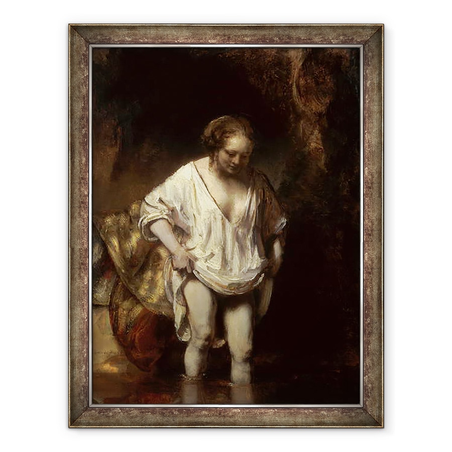 Tablou inramat - Rembrandt Harmensz van Rijn - Femeie de baie intr-un parau, 60 x 80 cm