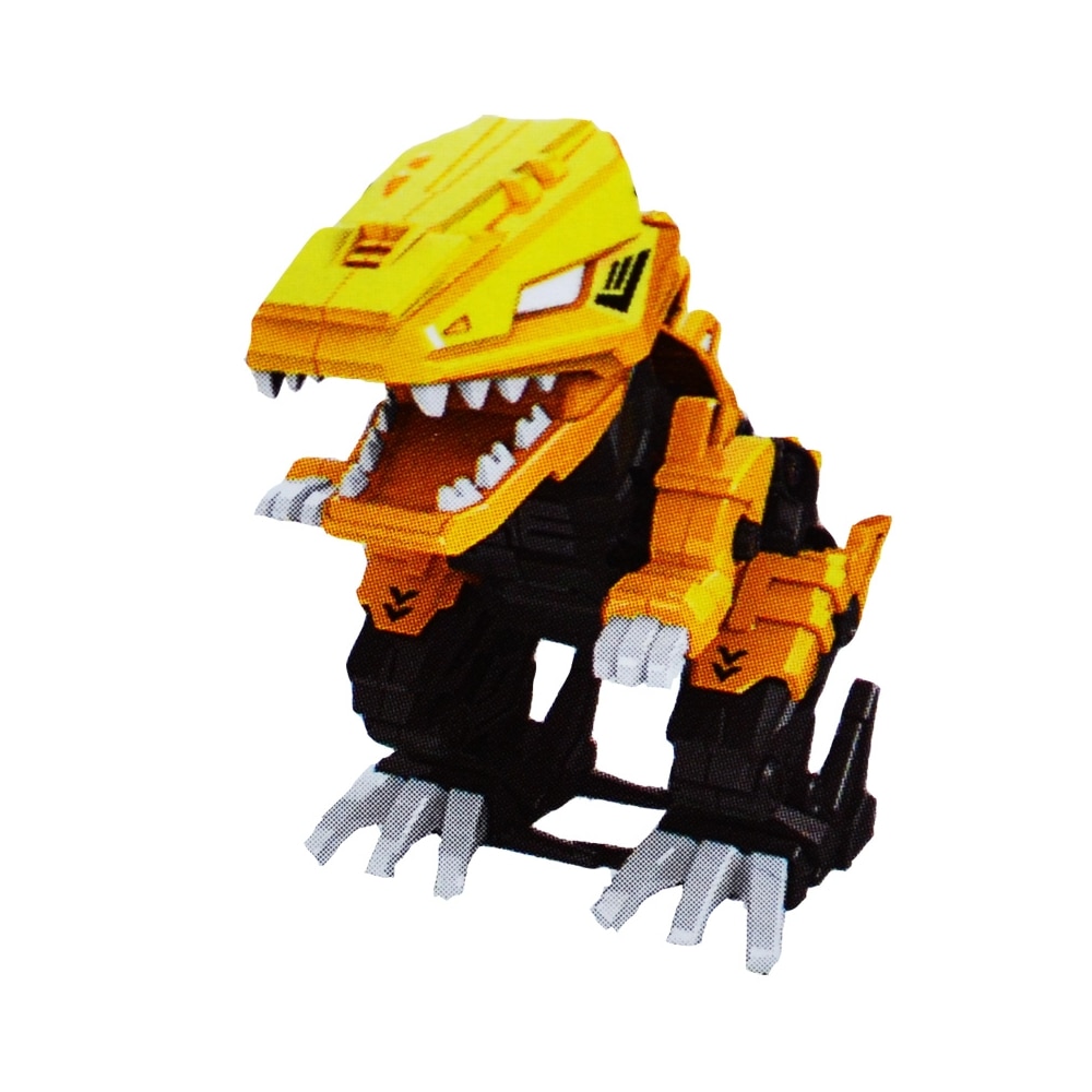 Set cuburi de construit Robozaur cu baterii, T-Rex, Galben/Negru, 6 ani +