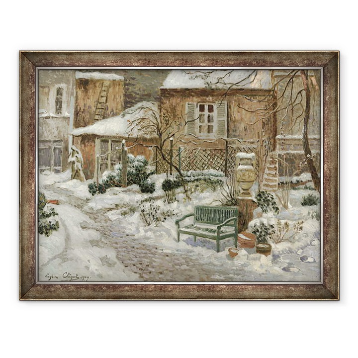 Tablou inramat - Eugene Chigot - Gradina sub zapada, 60 x 80 cm