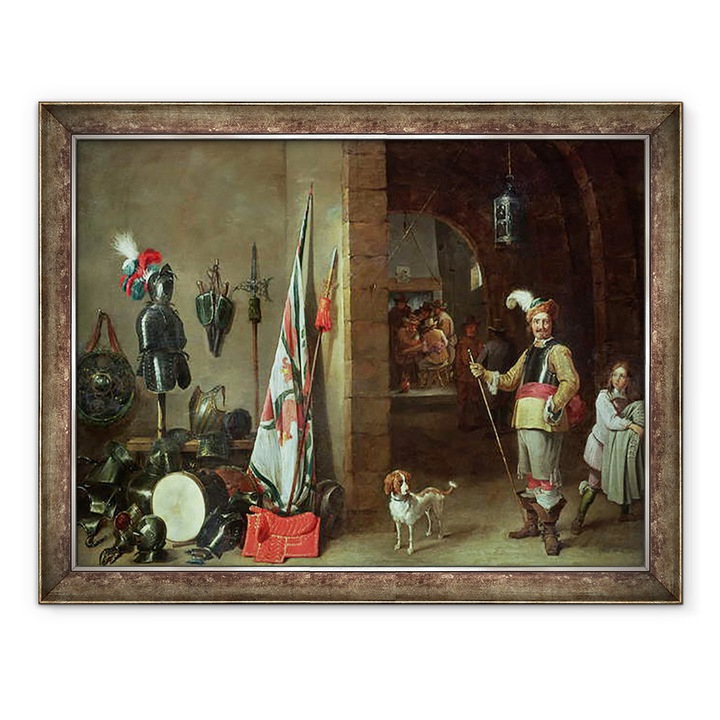 Tablou inramat - David Teniers the Younger - Camera de paza, 70 x 90 cm