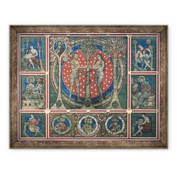 Tablou inramat - Scoala germana - Adam si Eva, detaliu din tavanul pictat Copacul lui Isus, flancat de evanghelisti, profeti si raurile Paradisului, 70 x 90 cm Tablou inramat - Scoala germana - Adam si Eva, detaliu din tavanul pictat Copacul lui Isus, flancat de evanghelisti, profeti si raurile Paradisului, 70 x 90 cm