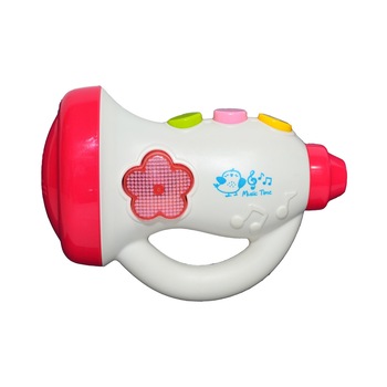 Trompeta muzicala pentru beblusi , 3 butoane , 12 cantece , sunete si lumini , Multicolor , 18 luni + Trompeta muzicala pentru beblusi , 3 butoane , 12 cantece , sunete si lumini , Multicolor , 18 luni +