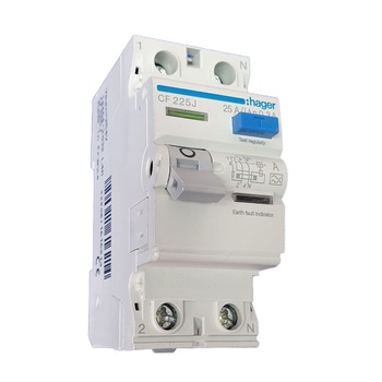 Intrerupator diferential RCCB 2P 25A 300mA tip A CF225J Hager Intrerupator diferential RCCB 2P 25A 300mA tip A CF225J Hager