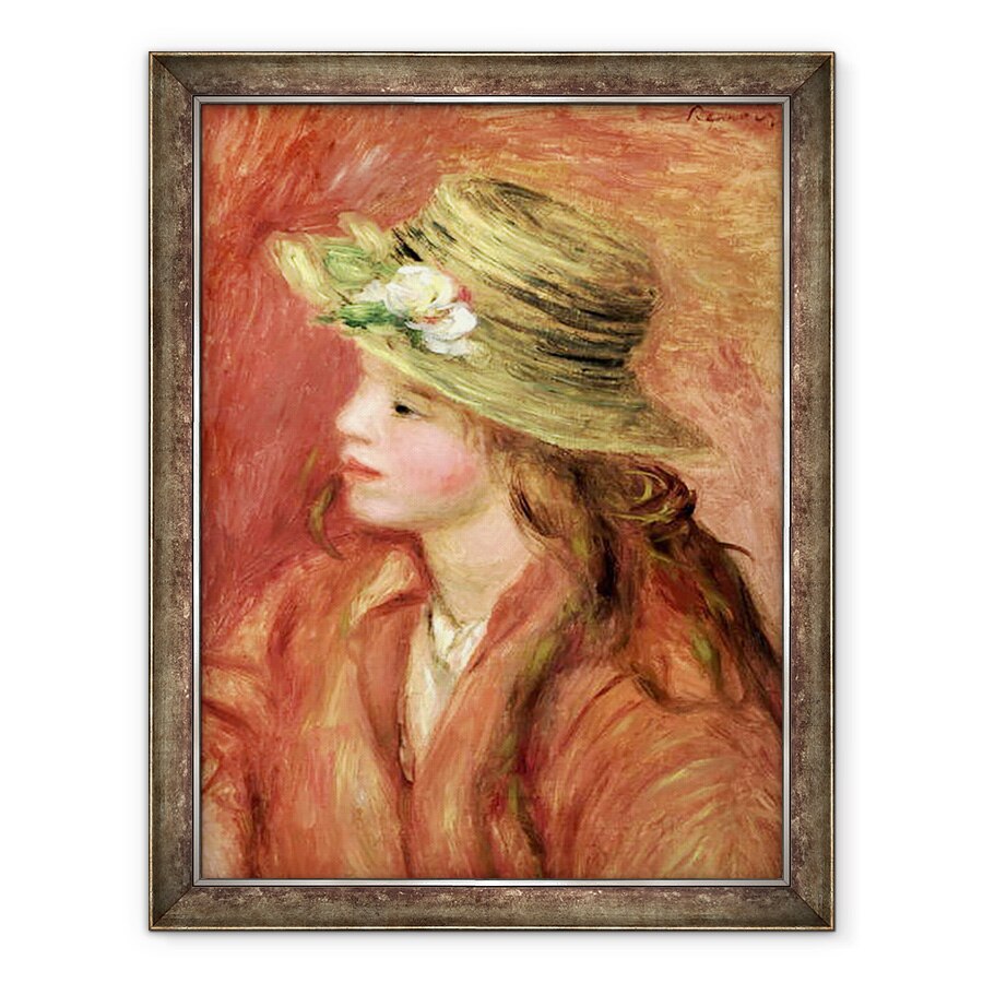 Tablou inramat - Pierre Auguste Renoir - Tanara fata intr-o palarie de paie, 70 x 90 cm