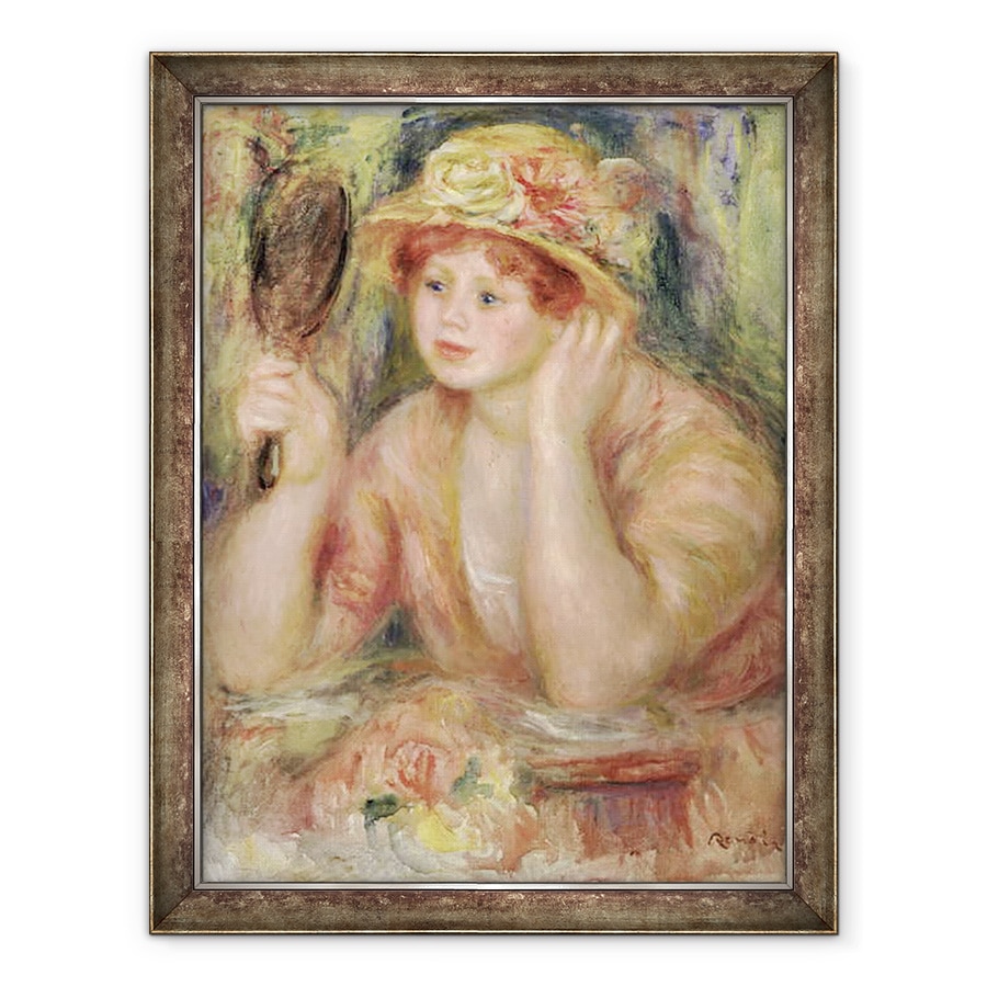 Tablou inramat - Pierre Auguste Renoir - Femeie cu o oglinda, 70 x 90 cm