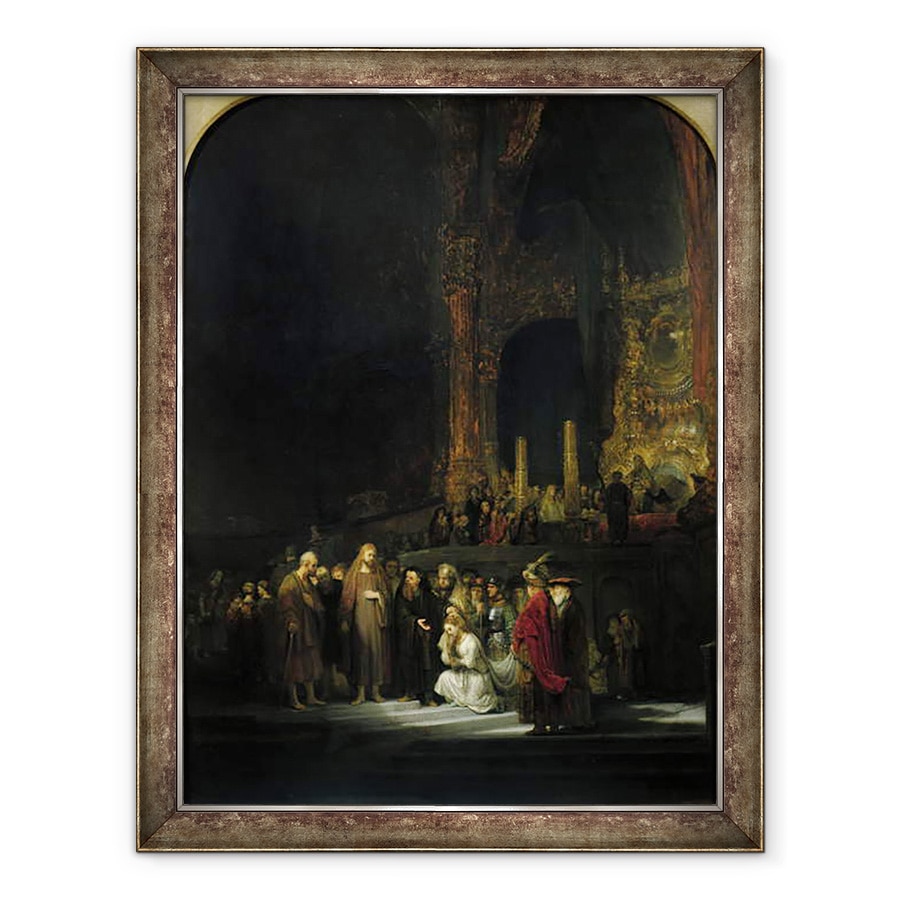 Tablou inramat - Rembrandt Harmensz van Rijn - Femeia luata in adulter, 60 x 80 cm