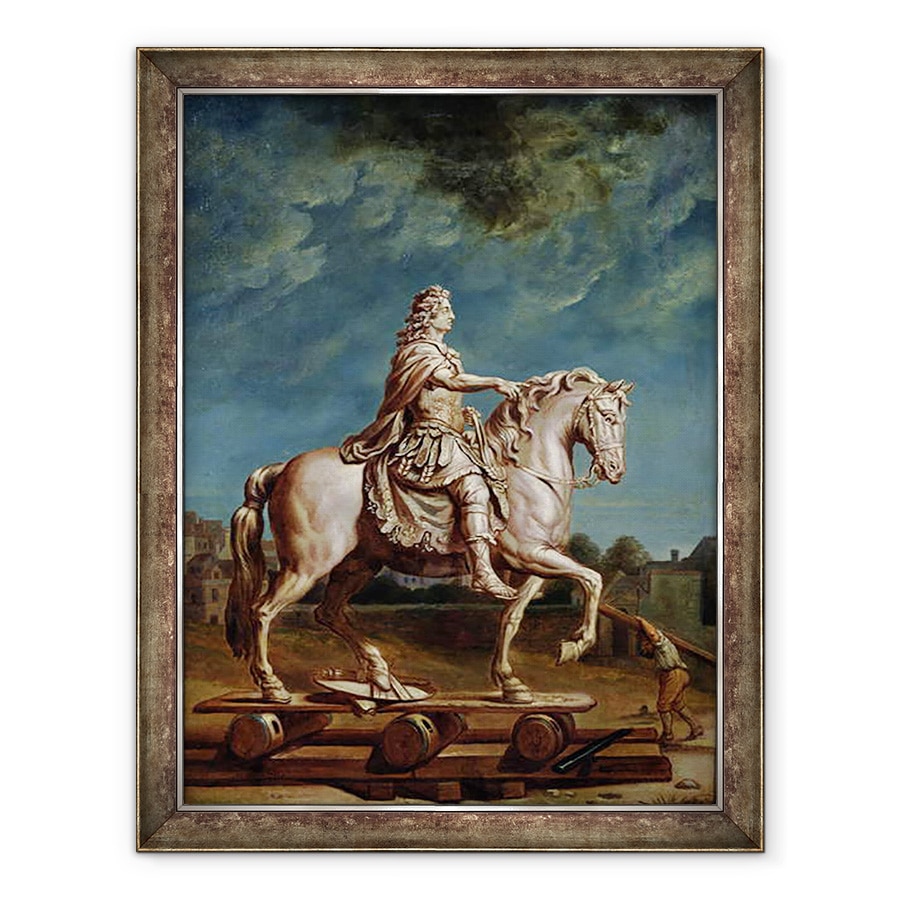 Tablou inramat - Rene Antoine Houasse - Transportarea statuii ecvestre a lui Ludovic al XIV-lea de la Atelierul de la Manastirea Capucinelor in 1669, 70 x 90 cm