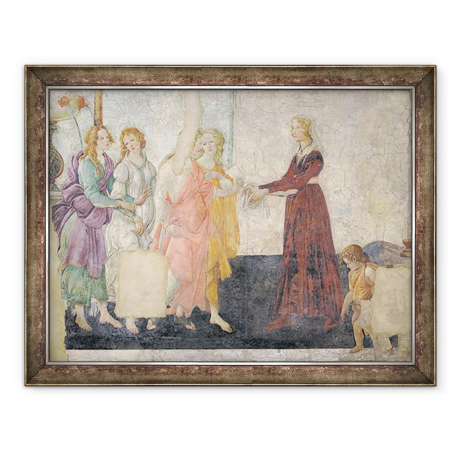 Tablou inramat - Sandro Botticelli - Venus si gratii ofera cadouri unei fete tinere, 70 x 90 cm